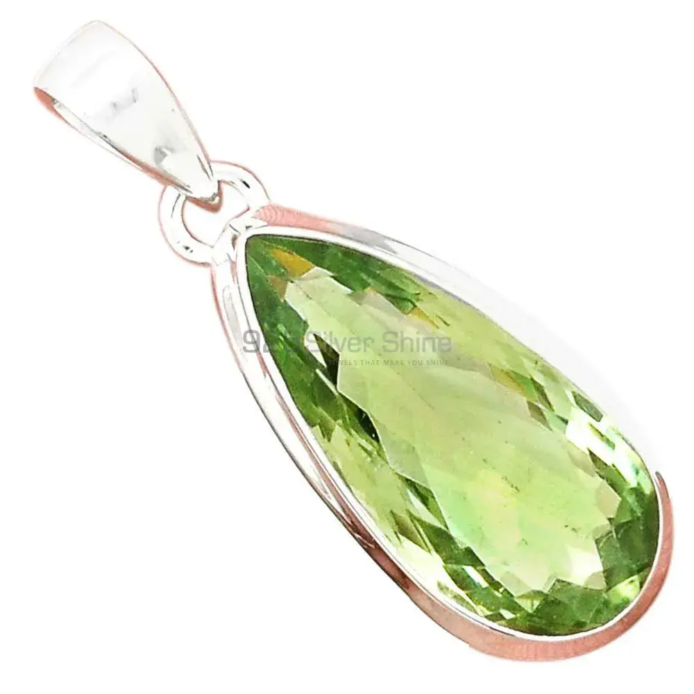 Green Amethyst Gemstone Handmade Pendants In 925 Sterling Silver Jewelry 925SP129_19