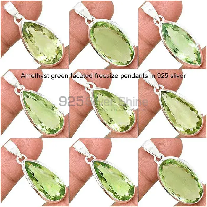 Green Amethyst Gemstone Handmade Pendants In 925 Sterling Silver Jewelry 925SP129_4
