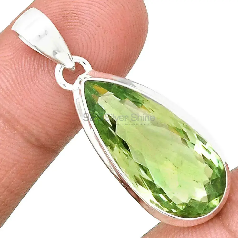 Green Amethyst Gemstone Handmade Pendants In 925 Sterling Silver Jewelry 925SP129_5