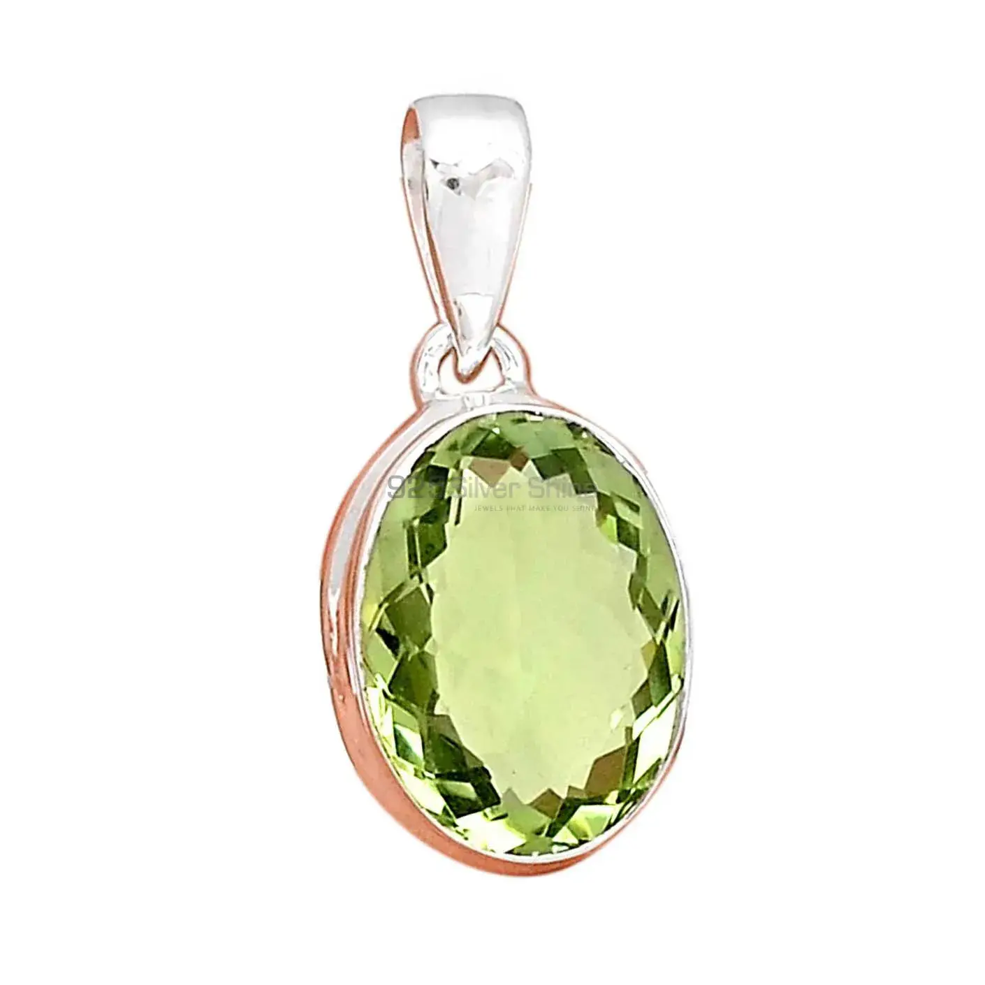 Green Amethyst Gemstone Handmade Pendants In 925 Sterling Silver Jewelry 925SP129_8