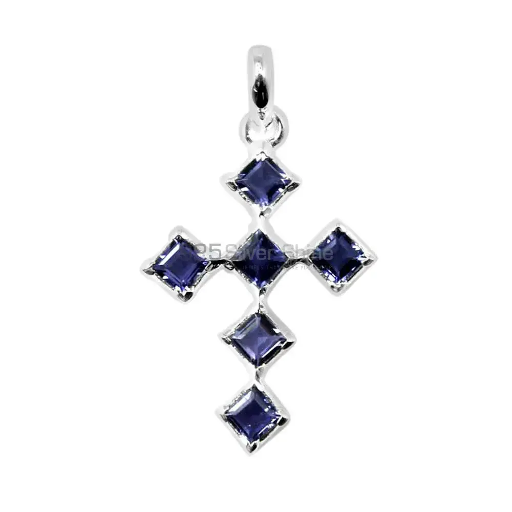 Iolite Gemstone Pendants In Fine Sterling Silver Jewelry 925SP228-2_1