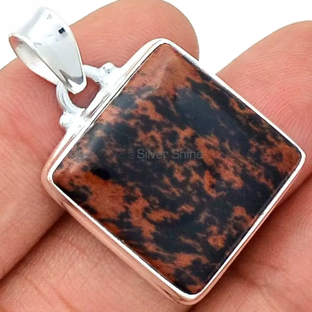 Mahogany Gemstone Handmade Pendants In Solid Sterling Silver Jewelry 925SP135_2