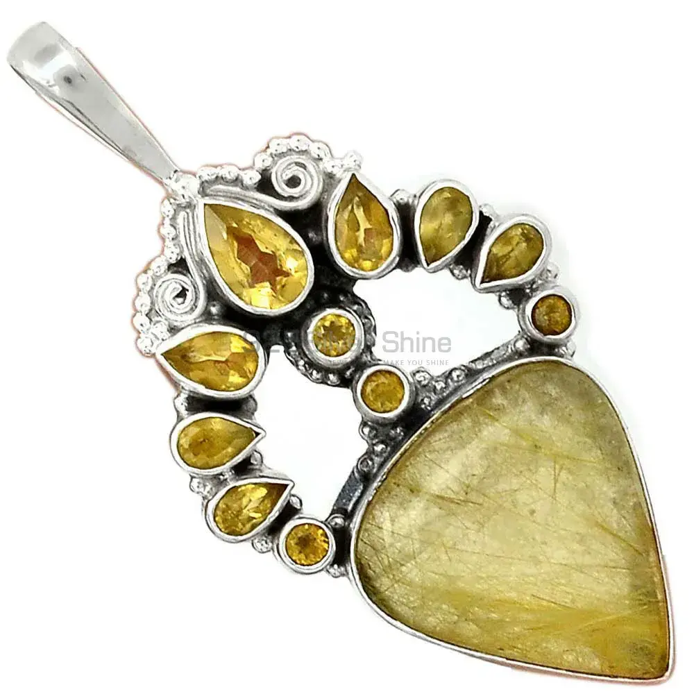 Multi Gemstone Handmade Pendants In Solid Sterling Silver Jewelry 925SP56-2_2