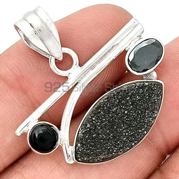 Multi Gemstone Pendants In 925 Fine Silver Jewelry 925SP14-2_1