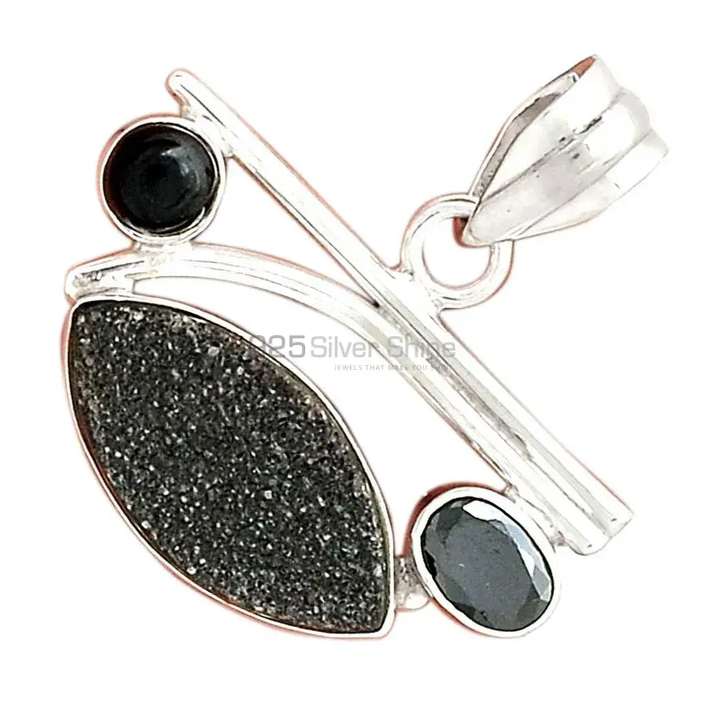 Multi Gemstone Pendants In 925 Fine Silver Jewelry 925SP14-2_3