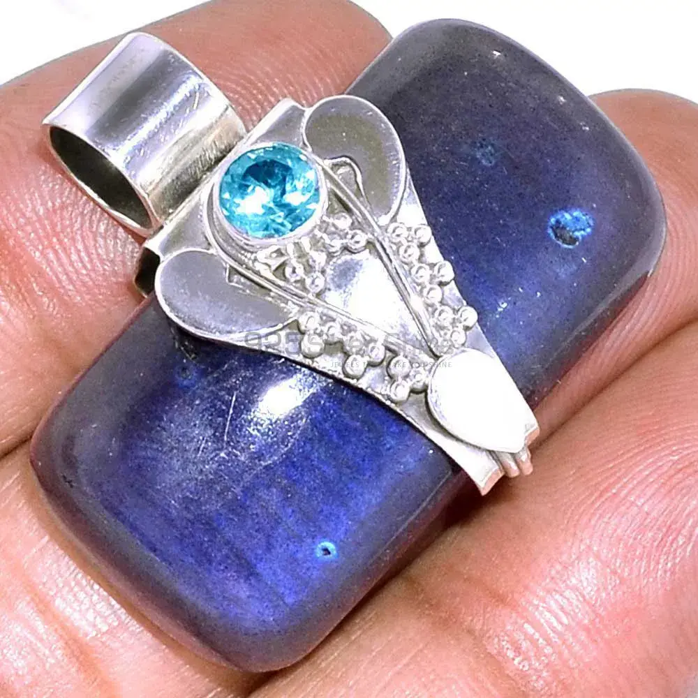 Multi Gemstone Pendants In Fine Sterling Silver Jewelry 925SP072-1_1