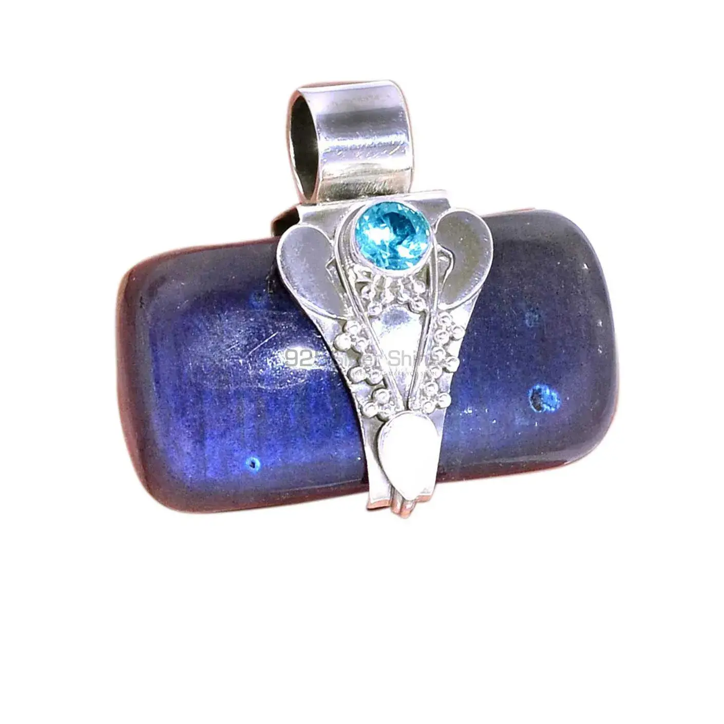 Multi Gemstone Pendants In Fine Sterling Silver Jewelry 925SP072-1_2