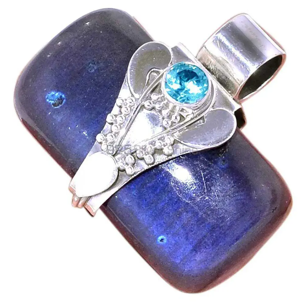 Multi Gemstone Pendants In Fine Sterling Silver Jewelry 925SP072-1_3