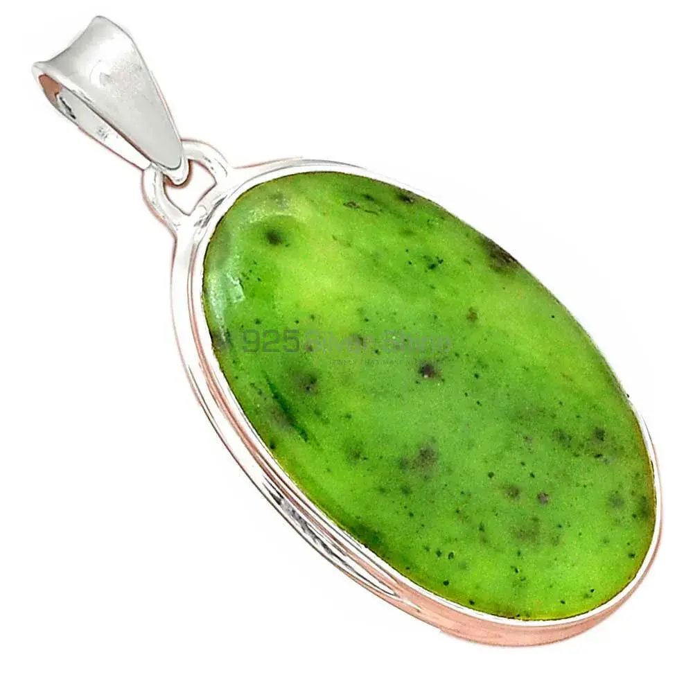 Nephrite Gemstone Pendants In Fine Sterling Silver Jewelry 925SP141_0