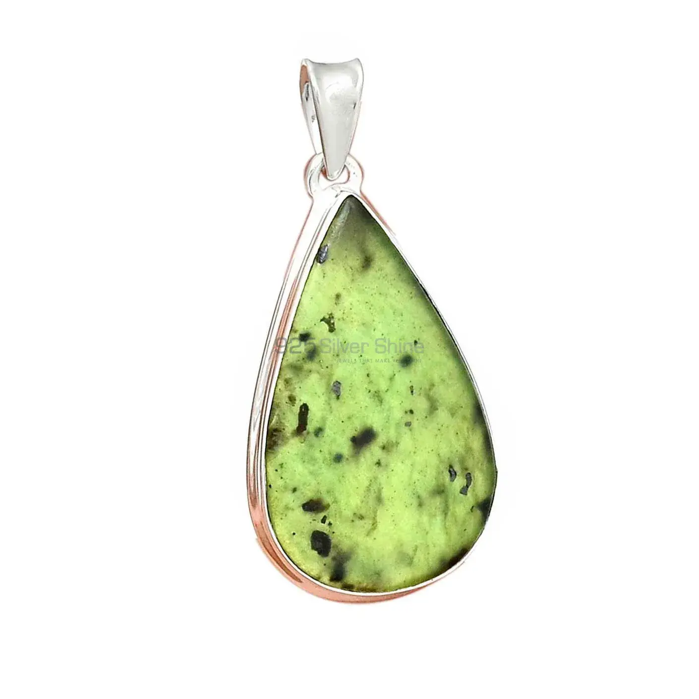 Nephrite Gemstone Pendants In Fine Sterling Silver Jewelry 925SP141_11