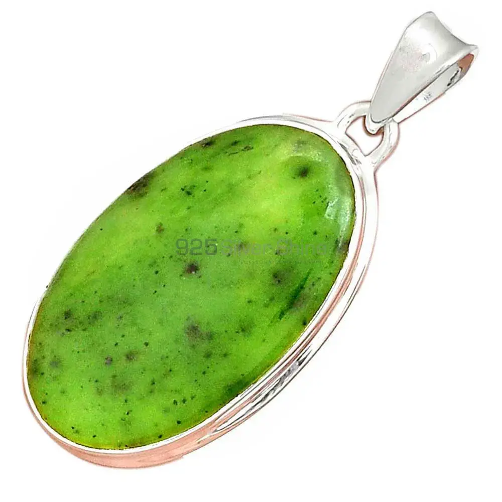 Nephrite Gemstone Pendants In Fine Sterling Silver Jewelry 925SP141_12