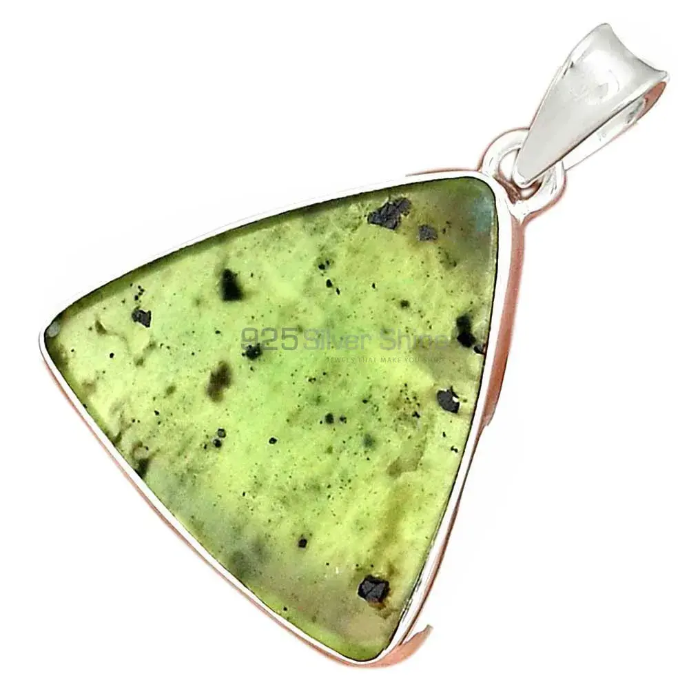 Nephrite Gemstone Pendants In Fine Sterling Silver Jewelry 925SP141_14