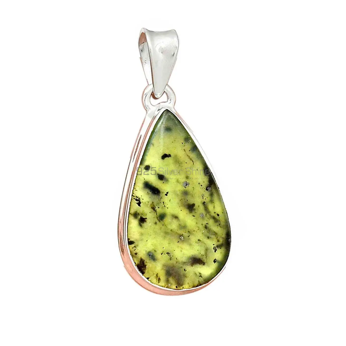 Nephrite Gemstone Pendants In Fine Sterling Silver Jewelry 925SP141_17