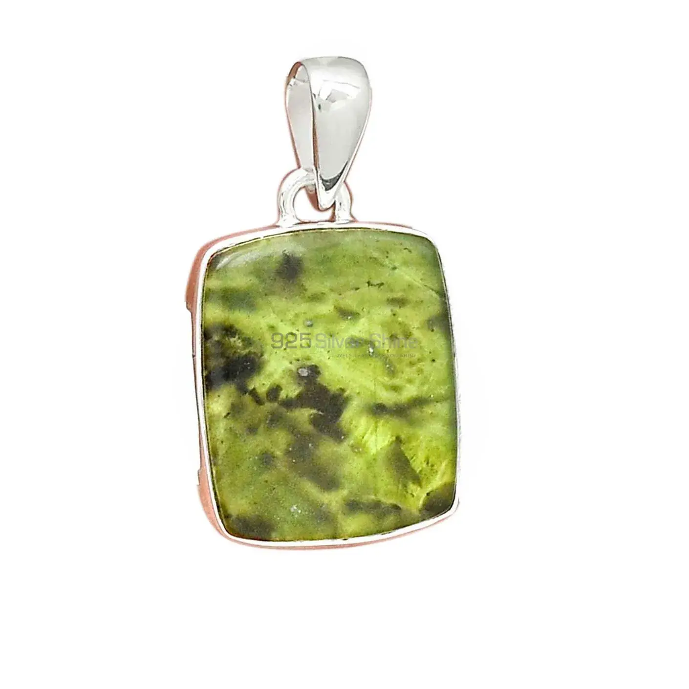 Nephrite Gemstone Pendants In Fine Sterling Silver Jewelry 925SP141_19