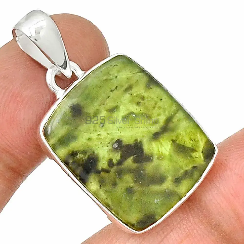 Nephrite Gemstone Pendants In Fine Sterling Silver Jewelry 925SP141_5