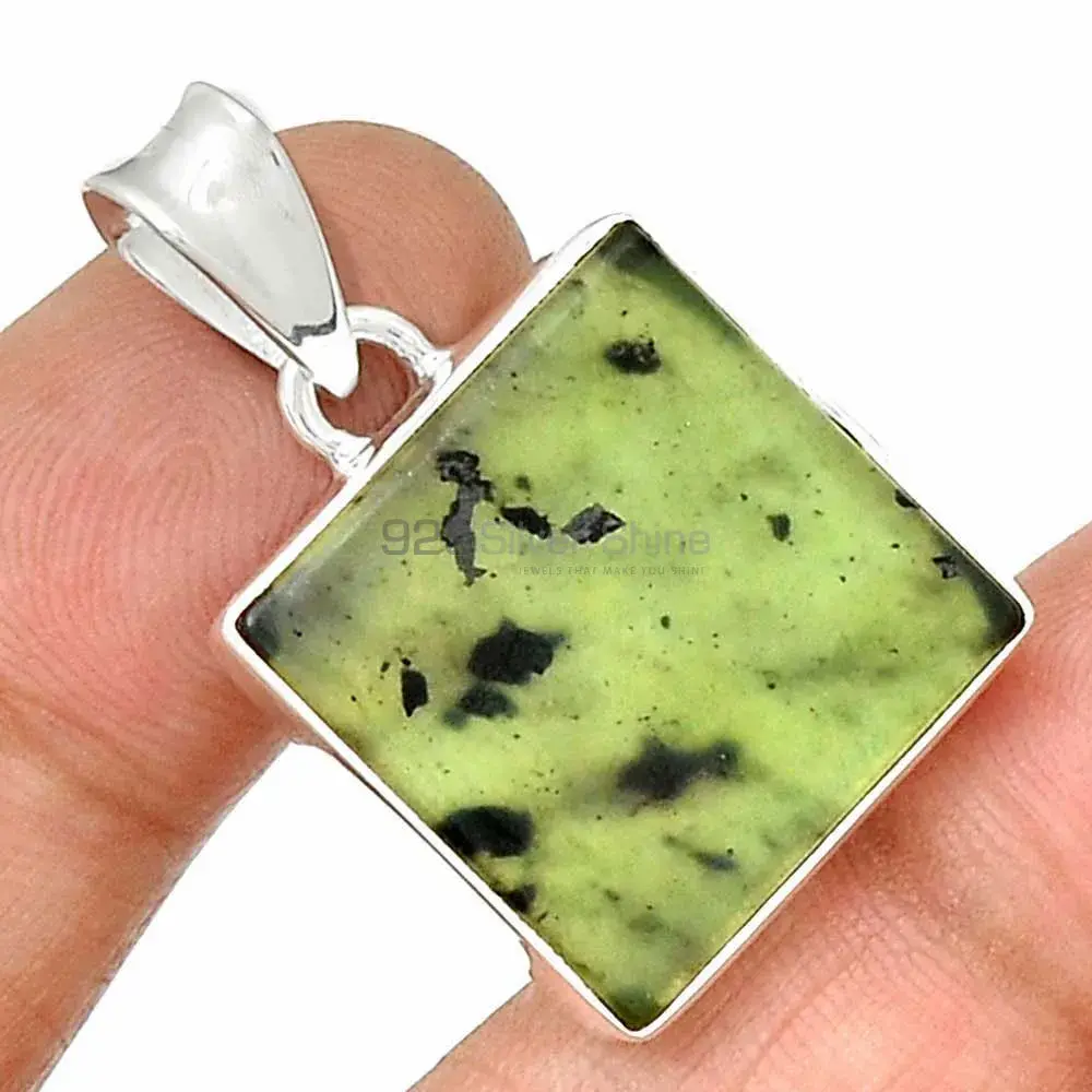 Nephrite Gemstone Pendants In Fine Sterling Silver Jewelry 925SP141_6