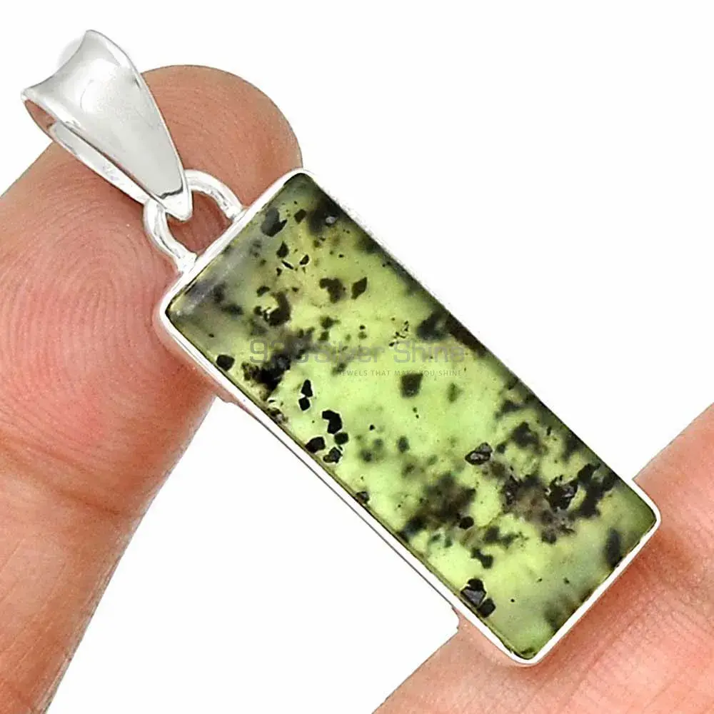 Nephrite Gemstone Pendants In Fine Sterling Silver Jewelry 925SP141_7