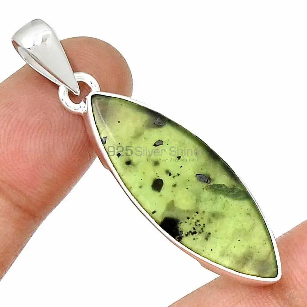 Nephrite Gemstone Pendants In Fine Sterling Silver Jewelry 925SP141_8