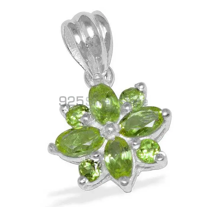 Peridot Gemstone Pendants In 925 Fine Silver Jewelry 925SP1500_1