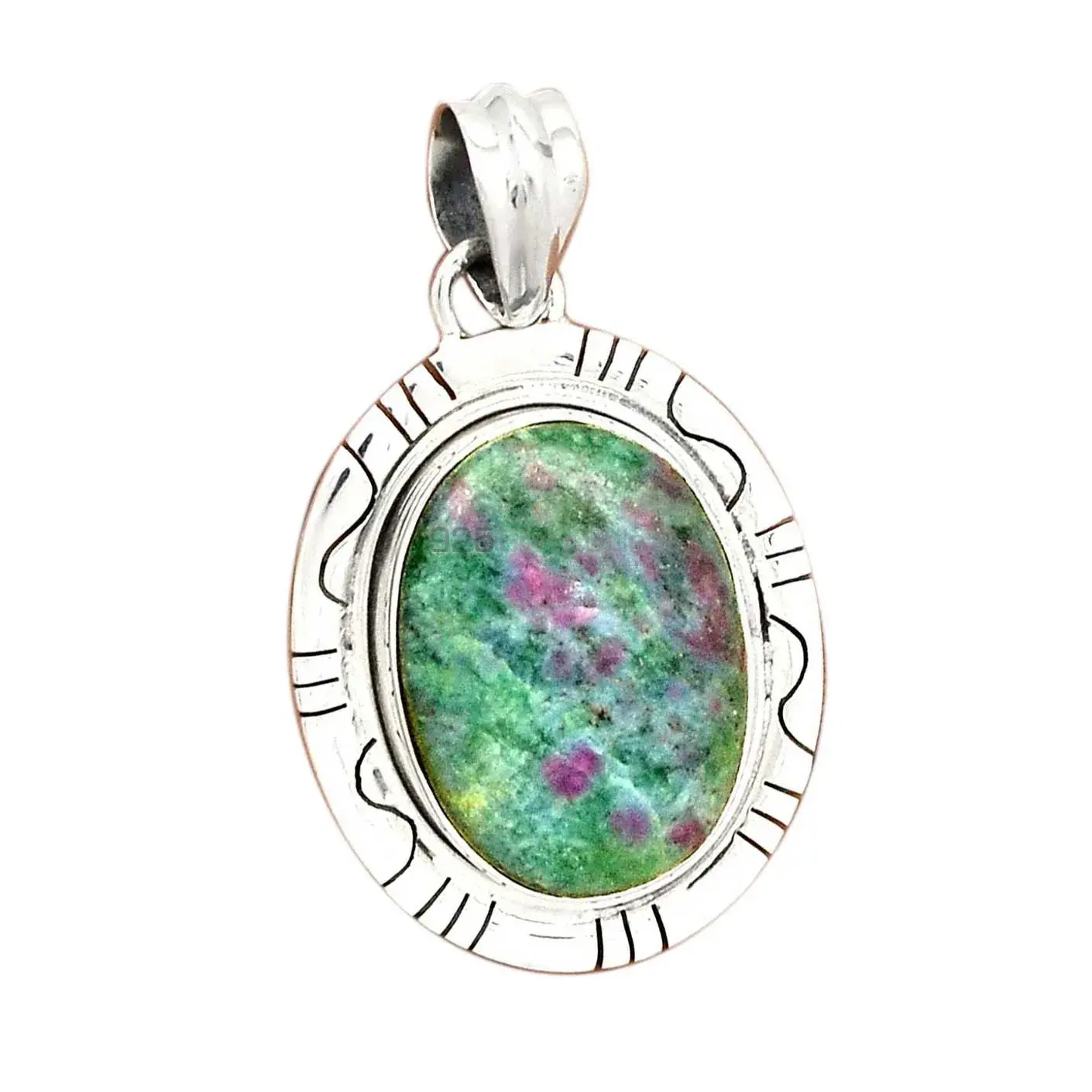 Ruby Zoisite Gemstone Handmade Pendants In 925 Sterling Silver Jewelry 925SP40-4_2