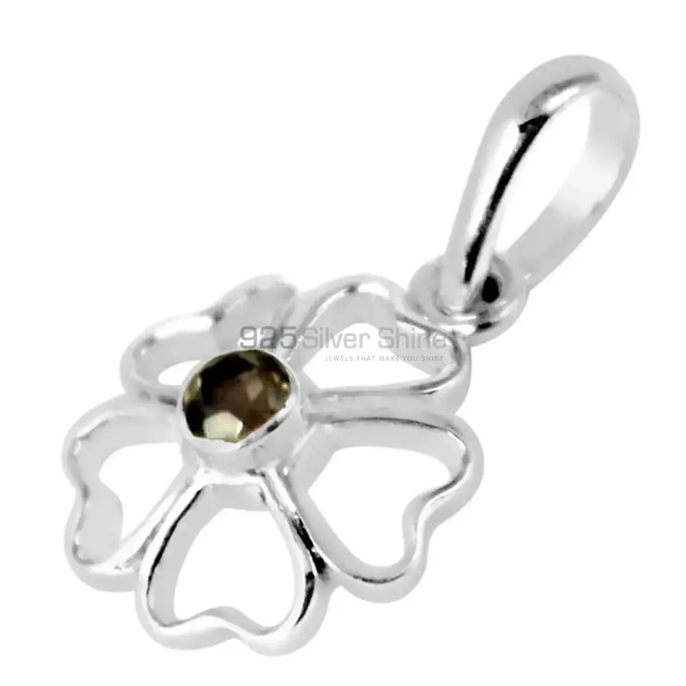 Smokey Gemstone Pendants In Fine Sterling Silver Jewelry 925SP252-2_0