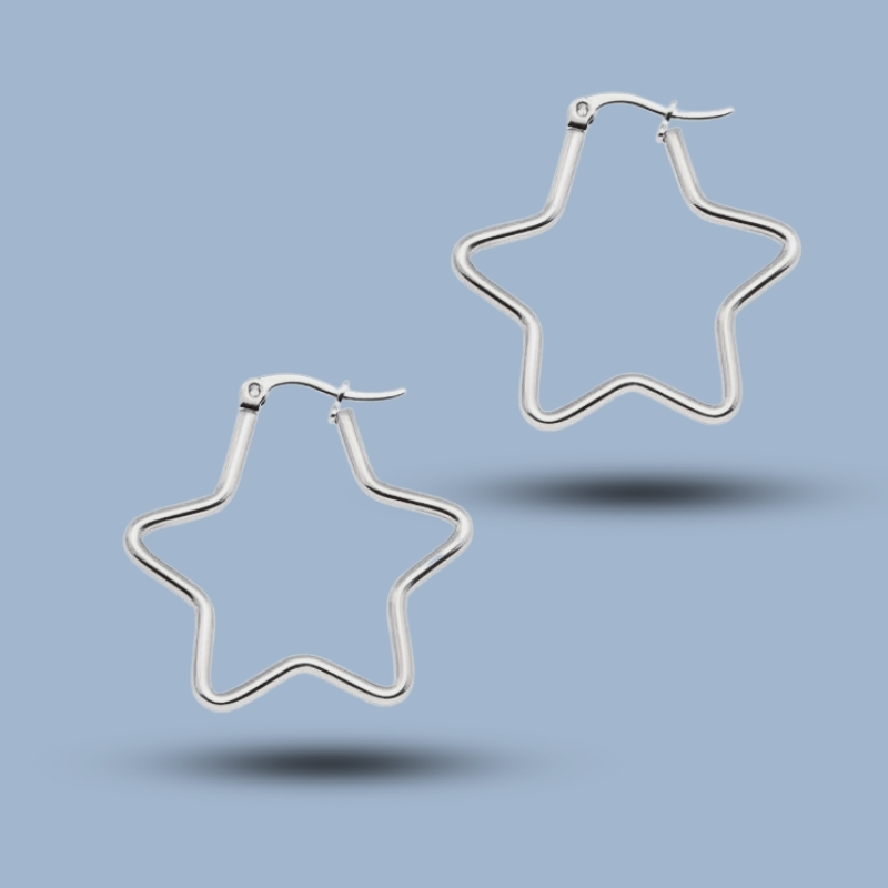 Big Star 925 Sterling Silver Celestial Gold Chunky Hoops 925She263_0