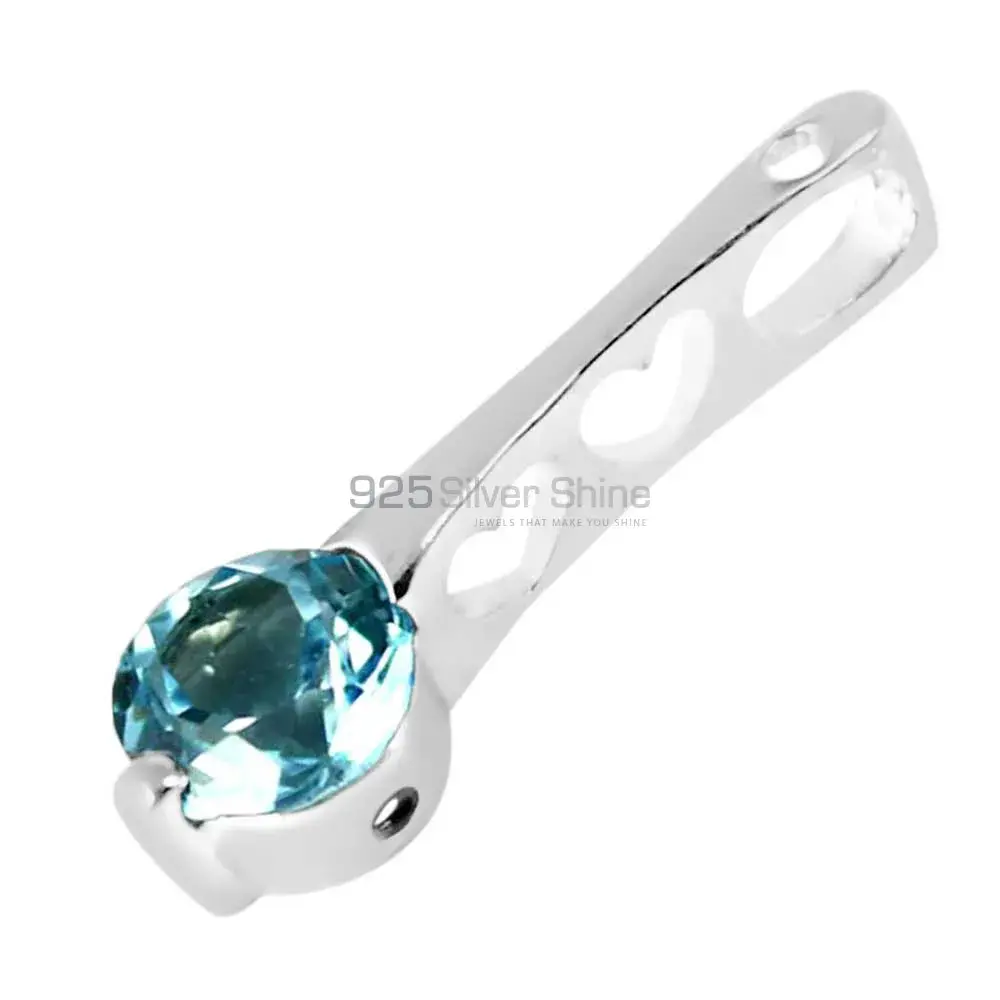Blue Topaz Gemstone Pendants In 925 Solid Silver Jewelry 925SP233-2_0