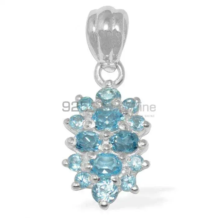 Blue Topaz Gemstone Pendants In Solid Sterling Silver Jewelry 925SP1492_0