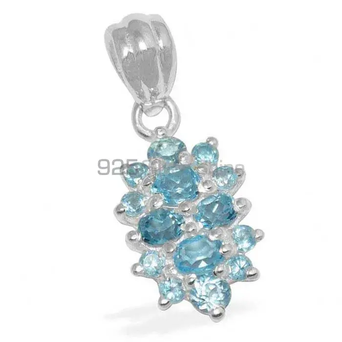 Blue Topaz Gemstone Pendants In Solid Sterling Silver Jewelry 925SP1492_1