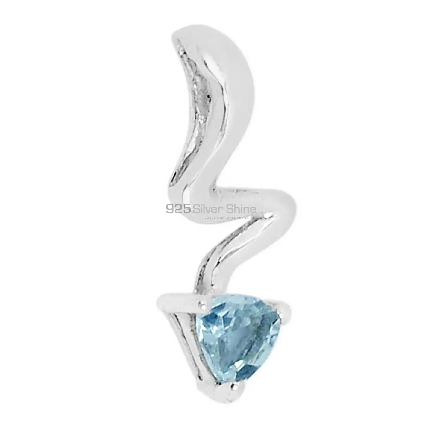 Blue Topaz Gemstone Pendants In Solid Sterling Silver Jewelry 925SSP318-2_1