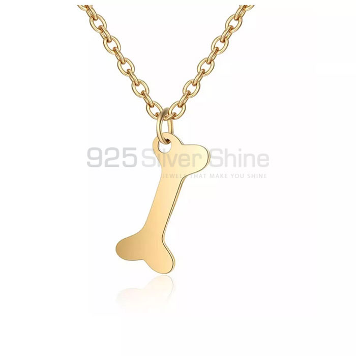 Bone Dog Plate Pet Necklace, Animal Minimalist Necklace In 925 Sterling Silver AMN231_0