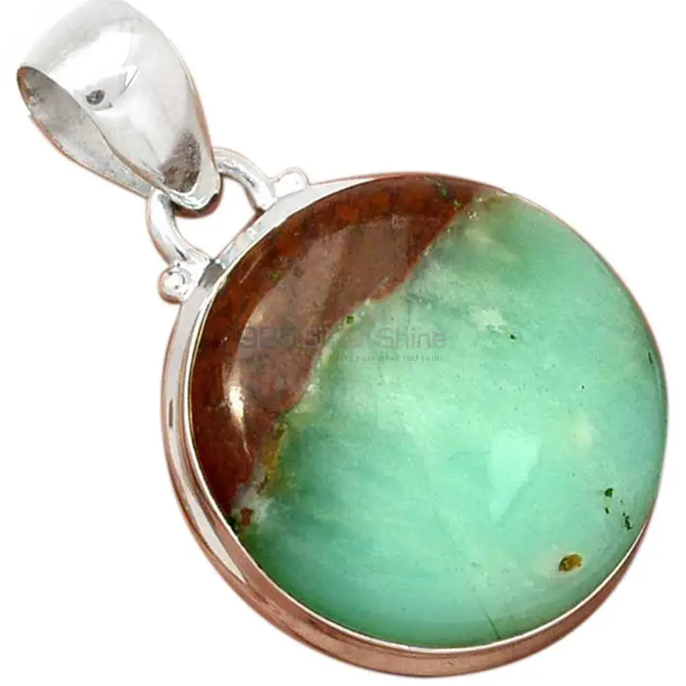 Boulder Chrysoprase Gemstone Pendants In Fine Sterling Silver Jewelry 925SP168_12