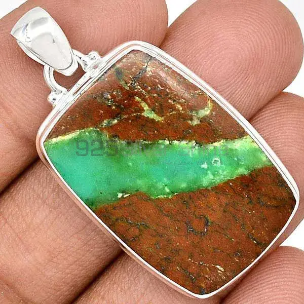 Boulder Chrysoprase Gemstone Pendants In Fine Sterling Silver Jewelry 925SP168_15