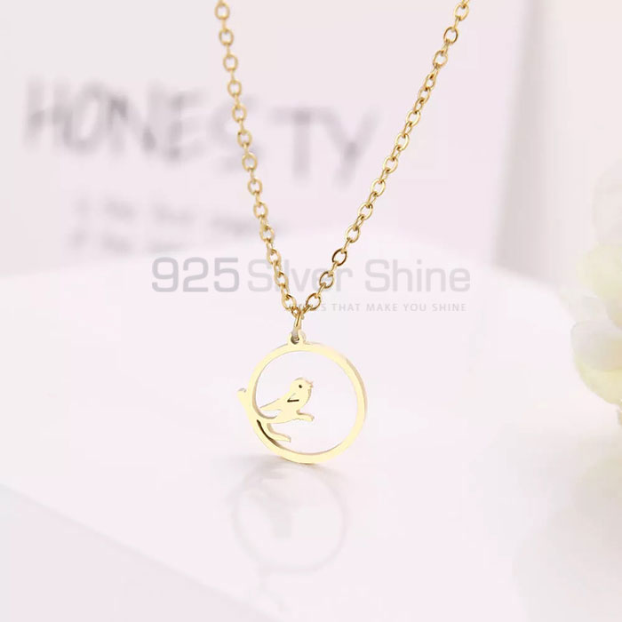 Bird Necklace, Animal Minimalist Necklace In 925 Sterling Silver AMN162_0