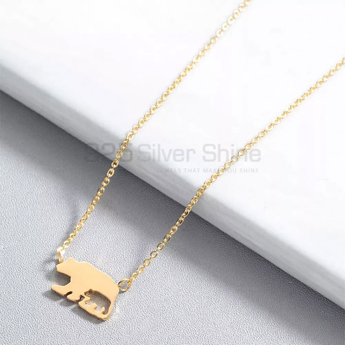 Bruin Bear Necklace, Animal Minimalist Necklace In 925 Sterling Silver AMN148_3
