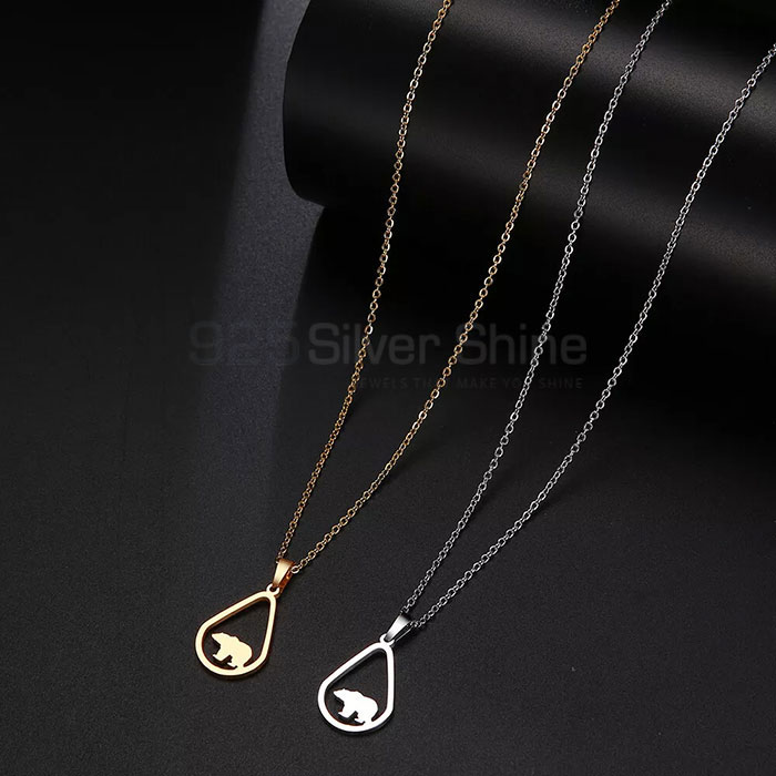 Bruin Bear Necklace, Animal Minimalist Necklace In 925 Sterling Silver AMN139_0