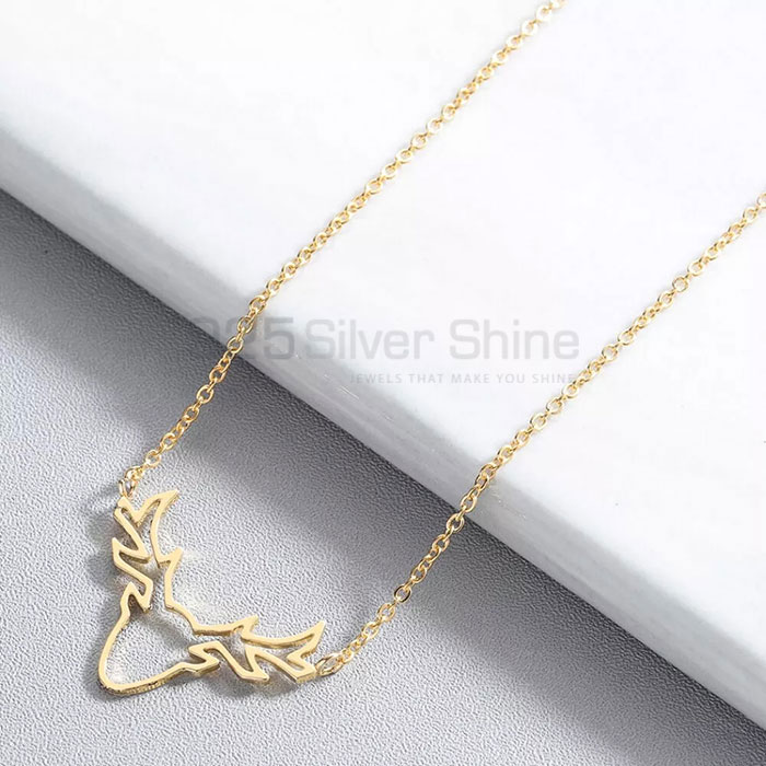 Bull Head Necklace, Animal Minimalist Necklace In 925 Sterling Silver AMN163_0