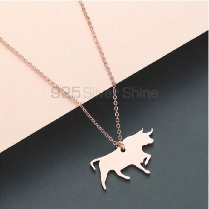 Bull Necklace, Handmade Animal Minimalist Necklace In 925 Sterling Silver AMN214_0