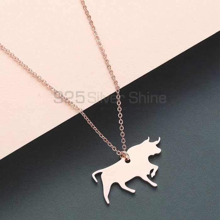 Bull Necklace, Animal Minimalist Necklace In 925 Sterling Silver AMN149_0