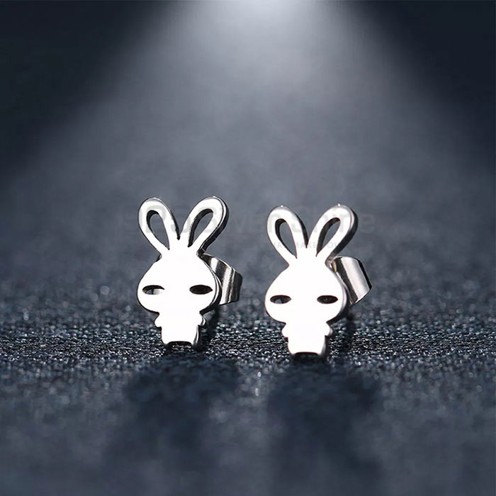 Bunny Rabbit Earring, Animal Minimalist Earring In 925 Sterling Silver AME89_1