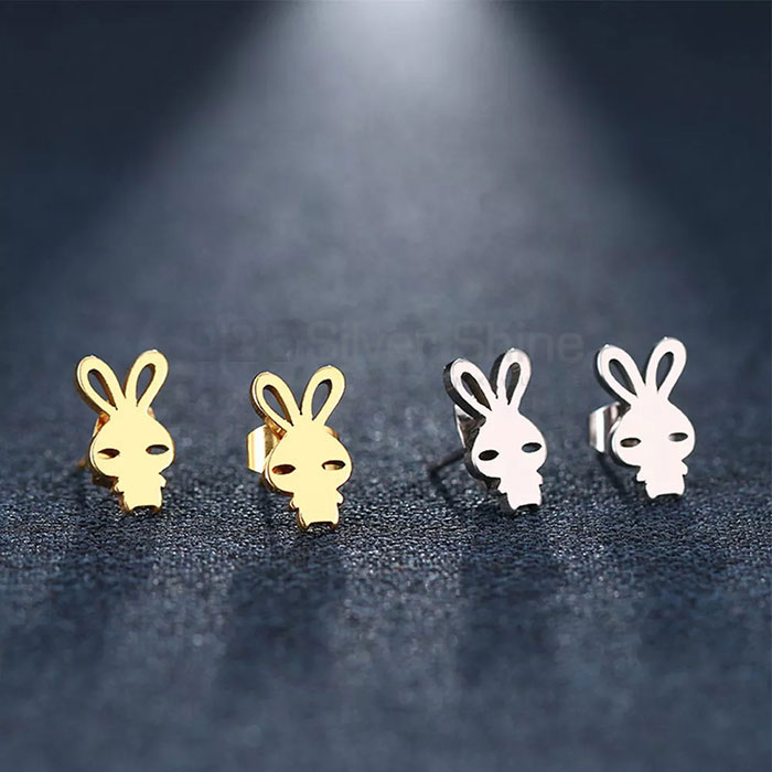 Bunny Rabbit Earring, Animal Minimalist Earring In 925 Sterling Silver AME89_2