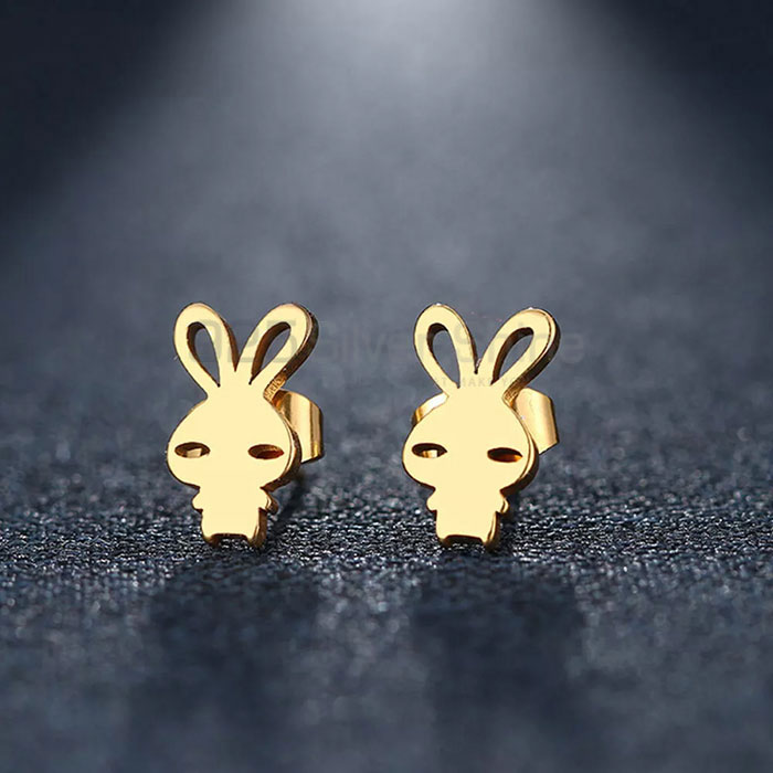 Bunny Rabbit Earring, Animal Minimalist Earring In 925 Sterling Silver AME47_0