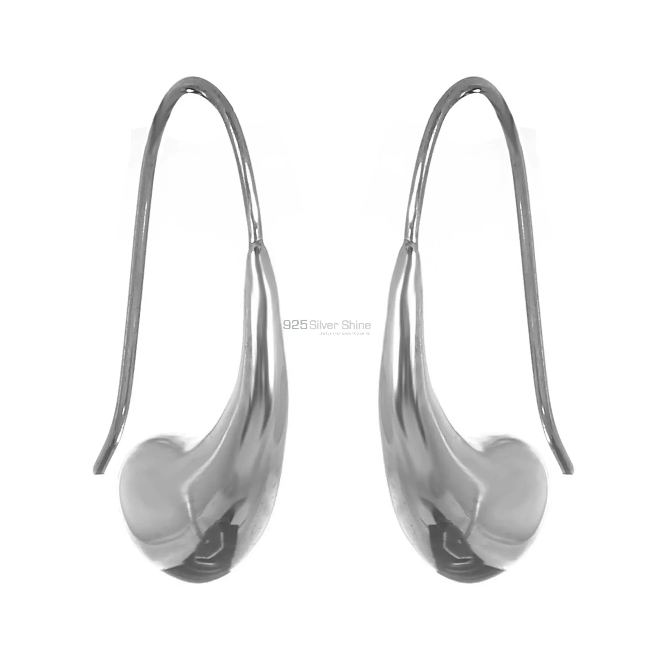 Cashew Nut Design Sterling Silver Earrings 925SE213_2