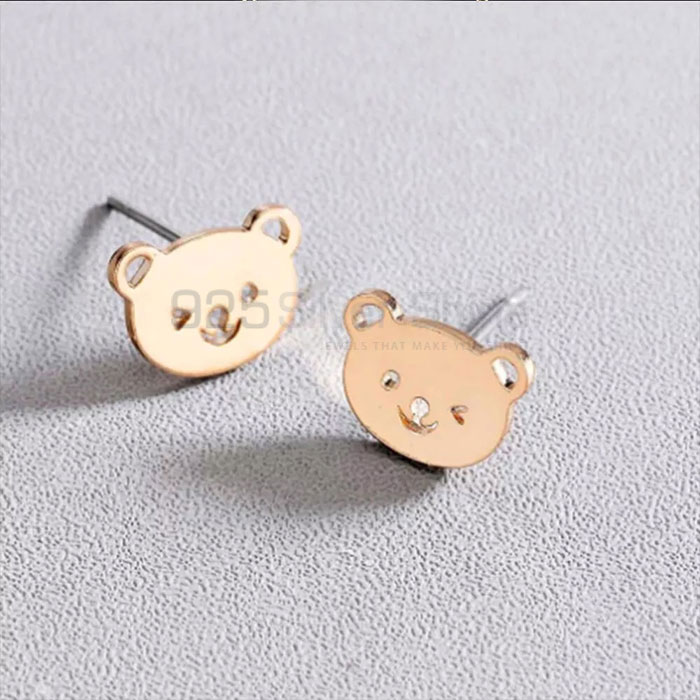 Cat Face Earring, Animal Minimalist Earring In 925 Sterling Silver AME91_0