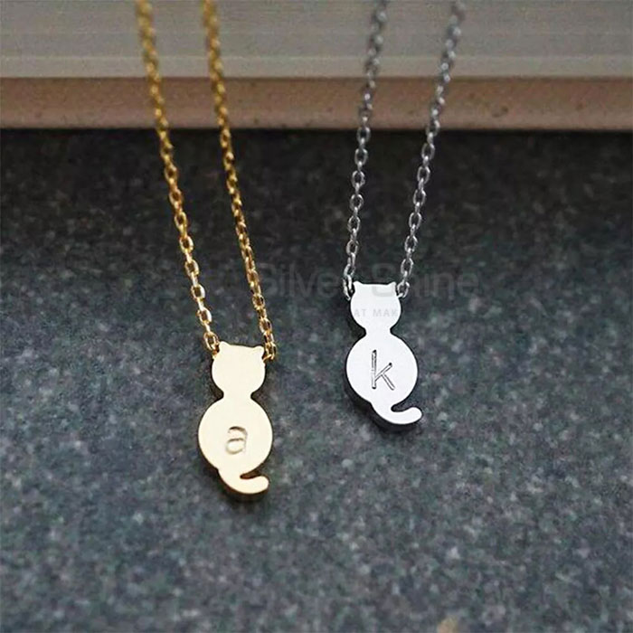 Cat Necklace, Stunning Animal Minimalist Necklace In 925 Sterling Silver AMN156_1