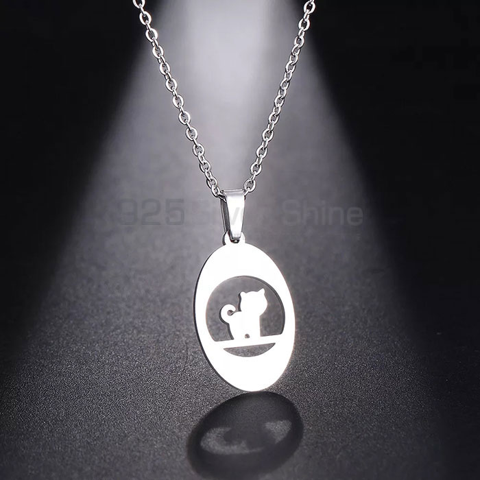 Cat Necklace, Animal Minimalist Necklace In 925 Sterling Silver AMN166_0