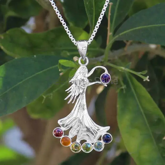 Sterling silver chakra necklace