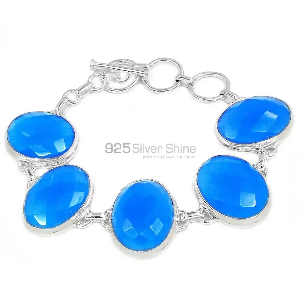 Chalcedony Gemstone Bracelets In 925 Solid Silver Jewelry 925SB263-2_0