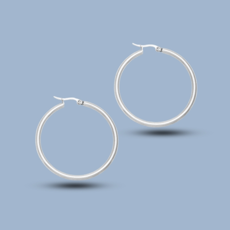 Circle 925 Sterling Silver Endless Thin Hoop Earrings 925She116_1