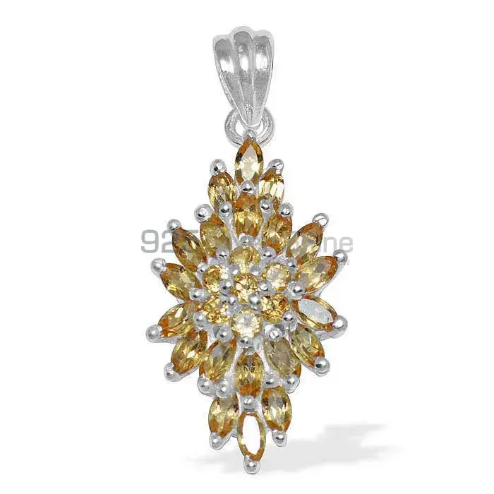 Citrine Gemstone Pendants In 925 Fine Silver Jewelry 925SP1495